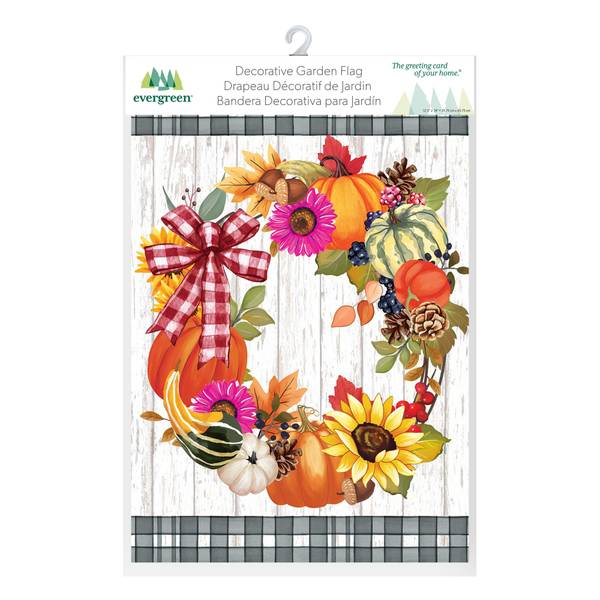 Photo of Wreath Of Gourds Applique Garden Flag