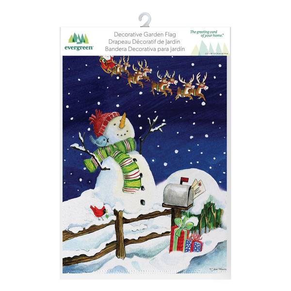 Photo of Santa and Snowman Suede Garden Flag