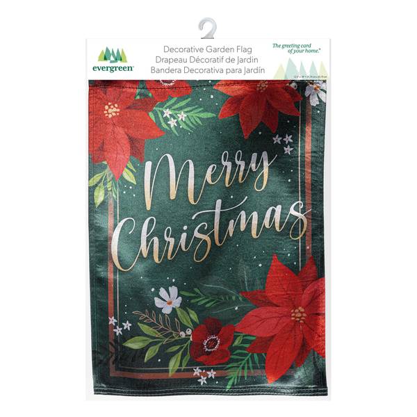 Photo of Floral Merry Christmas Lustre Garden Flag
