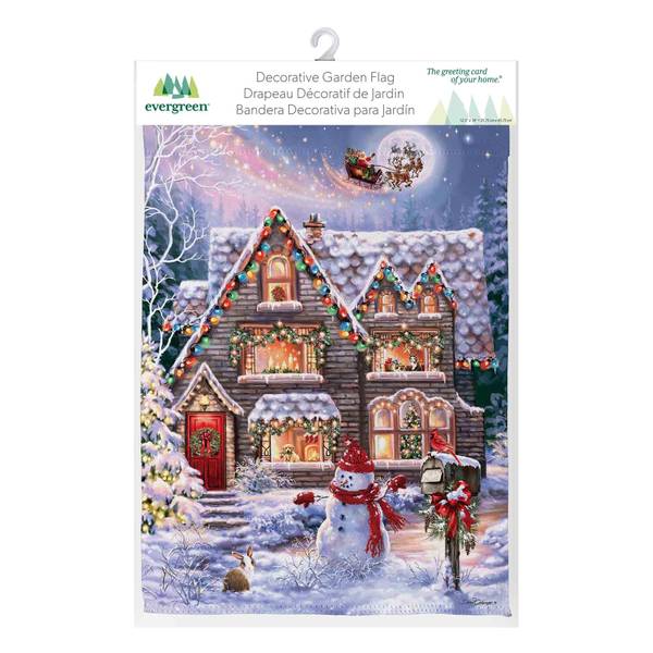Photo of Colorful Christmas House Suede Garden Flag