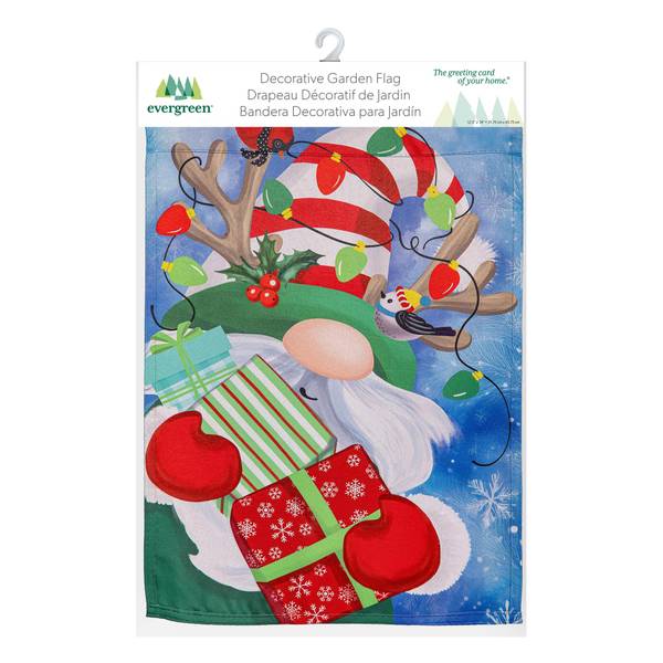 Photo of Holiday Gnome Suede Garden Flag