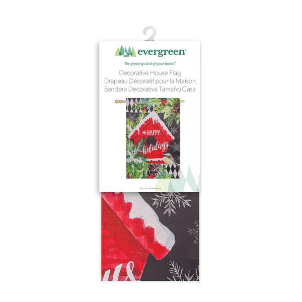 Photo of Floral Red Birdhouse Suede House Flag