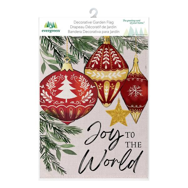 Photo of Joy To The World Ornaments Suede Garden Flag