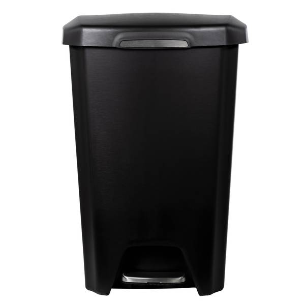Photo of StepOn Trash Can, Black, 12.2 Gallon