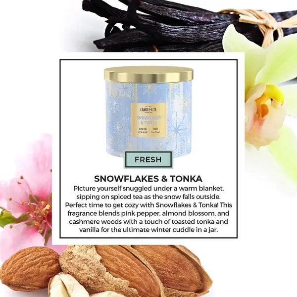 Candle-Lite 14 oz Snowflakes & Tonka Candle - 46691781