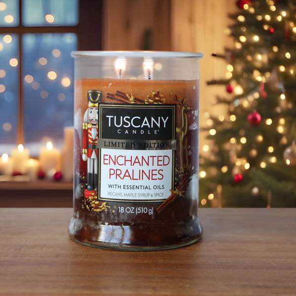 Tuscany Candle 18oz Enchanted Praline Triple Pour Jar Candle