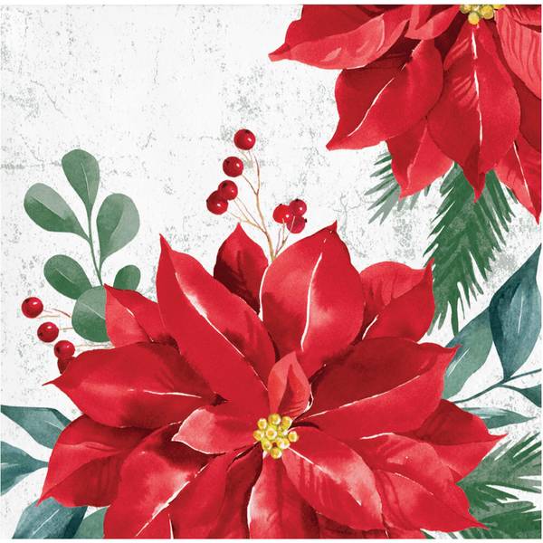 Photo of Festive Floral Beverage Napkins