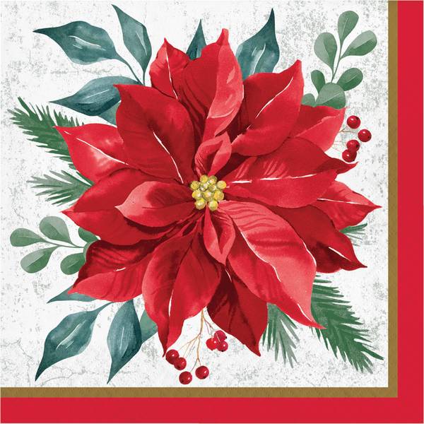 Photo of Festive Floral Luncheon Napkins