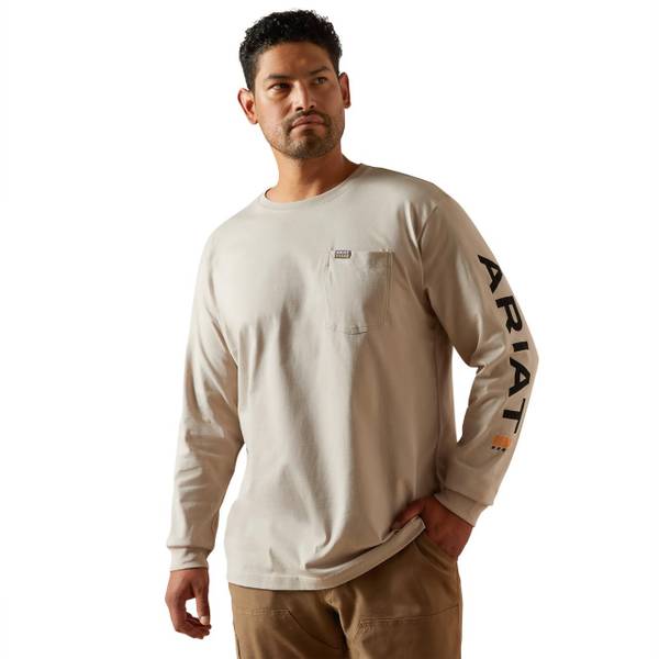 Photo of Men's Rebar Cotton Strong Standard Logo Pocket Long Sleeve T-Shirt