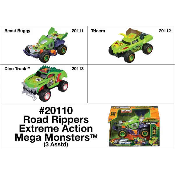 Road Rippers Extreme Action Mega Monsters , Assortment - 20110
