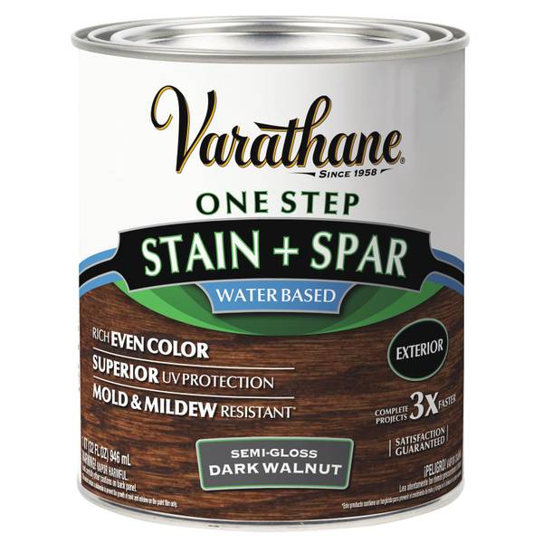 Photo of 1 Qt One-Step Semi-Gloss Dark Walnut Stain + Spar Urethane