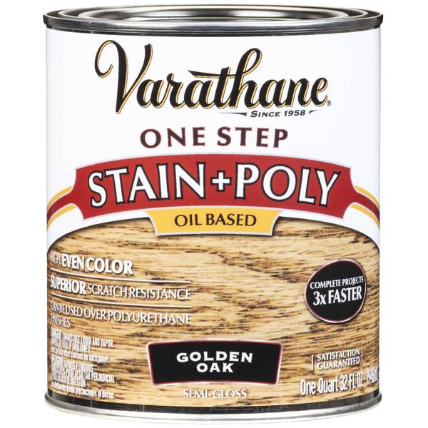 Photo of 1 Qt One-Step Semi-Gloss Golden Oak Stain + Polyurethane