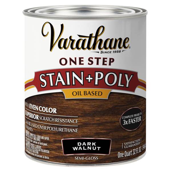 Photo of 1 Qt One-Step Semi-Gloss Dark Walnut Stain + Polyurethane