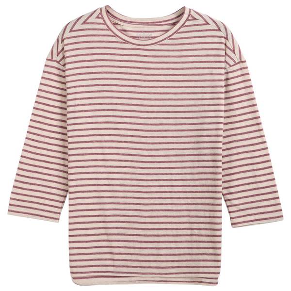 Photo of Women's 3/4 Sleeve Drop Shoulder Stripe Tee
