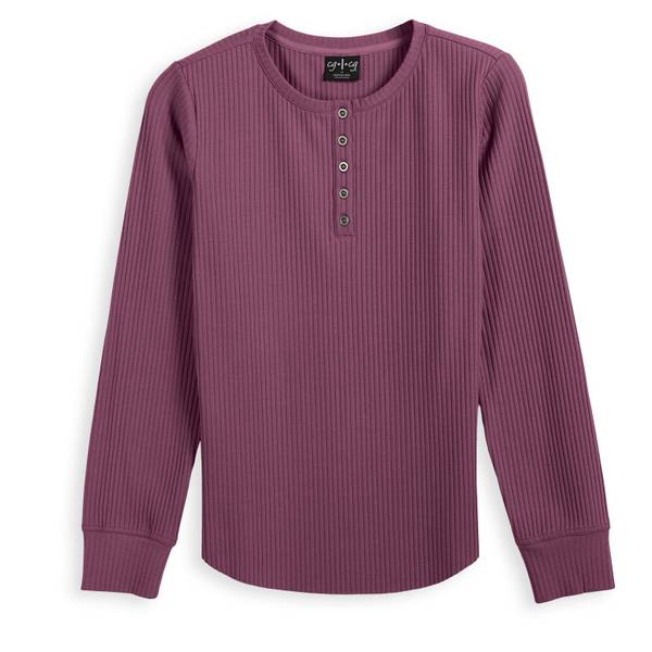 CG | CG Women's Long Sleeve Scoop Neck Rib Henley