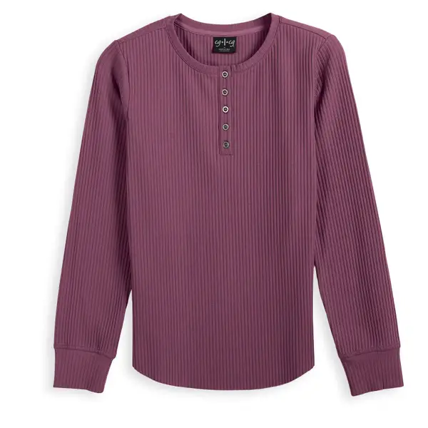 【NOICE】 COTTON RIBBED LONG SLEEVES HENLEY NECK /追跡付 NOICE】 COTTON RIBBED LONG SLEEVES HENLEY NECK /追跡付