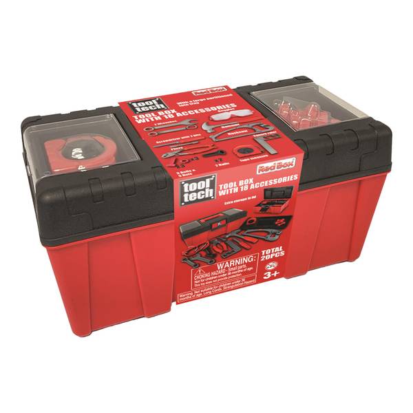 Red Box Tool Tech 18-Piece Toolbox, Ages 3+ - Open Miscellaneous