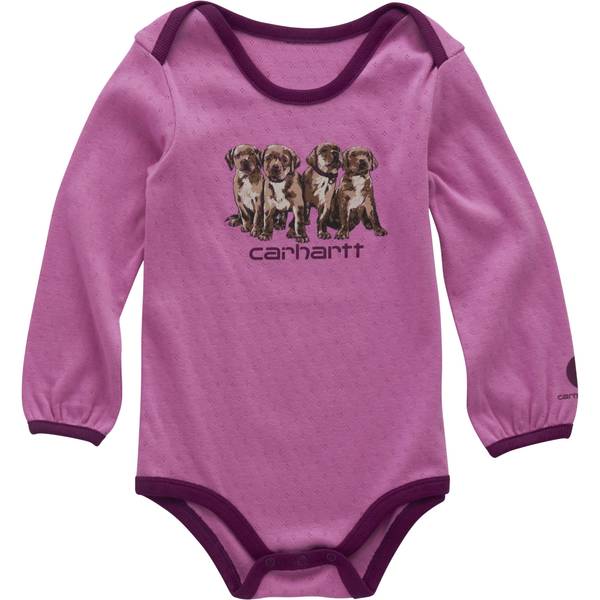 Photo of Infant Girl's Long Sleeve Puppy Bodysuit