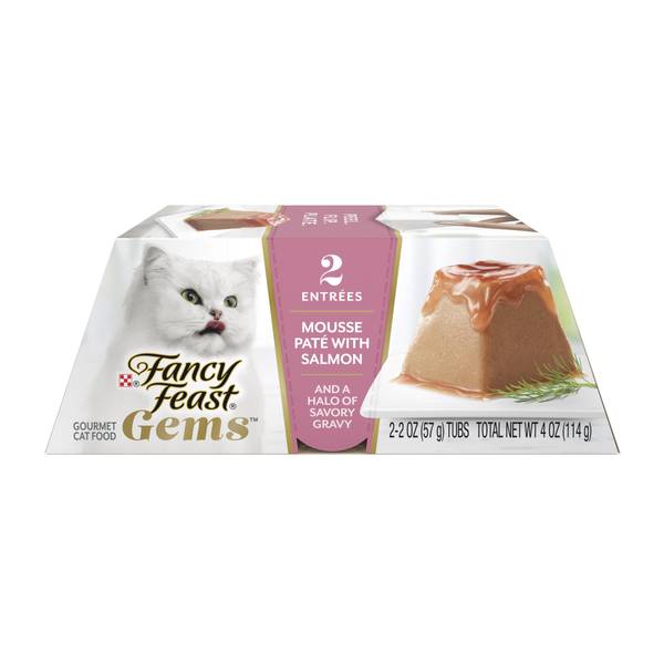 Photo of Gems Mousse Pate With Salmon and Halo of Savory Gravy Cat Food, 2 oz, 2-Pack