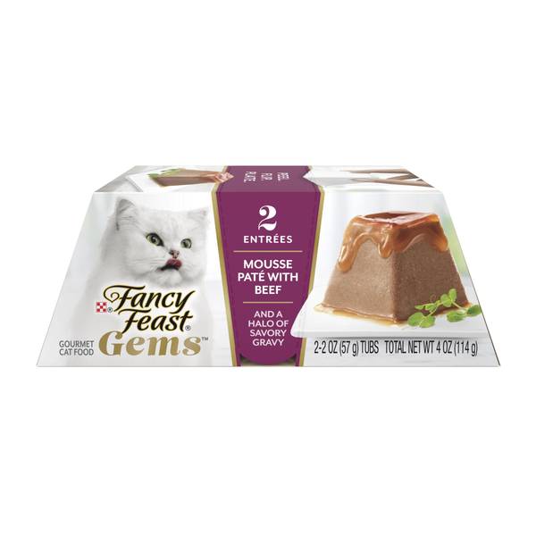 Photo of Gems Pate Cat Food Mousse With Beef and a Halo of Savory Gravy, 2 oz, 2-Pack