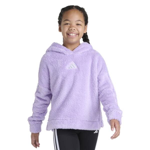 Photo of Girl's Long Sleeve 3-Stripes Fleece Pullover Hoodie