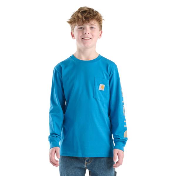 Photo of Boy's Long Sleeve Graphic Pocket T-Shirt