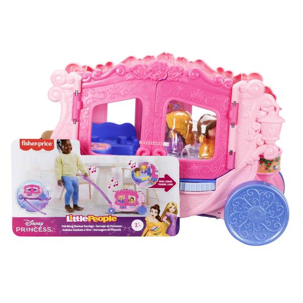 Little People Disney Princess Pull-Along Musical Carriage with 2 Figures - Multi-Color