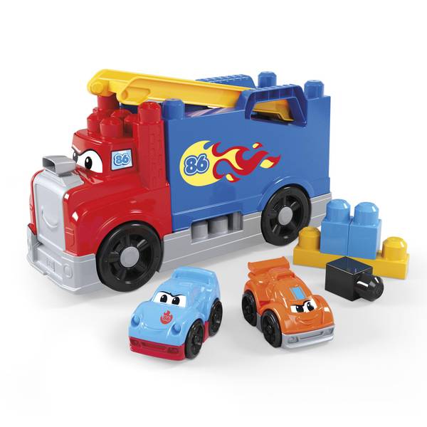 Mega Bloks First Builders Build and Race Rig Toy Blocks, 19 Pieces - Multicolor