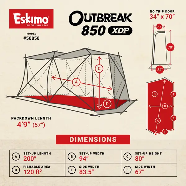 Eskimo Pop-Up Outbreak 850XDP Ice Shelter - 50850 | Blain's Farm