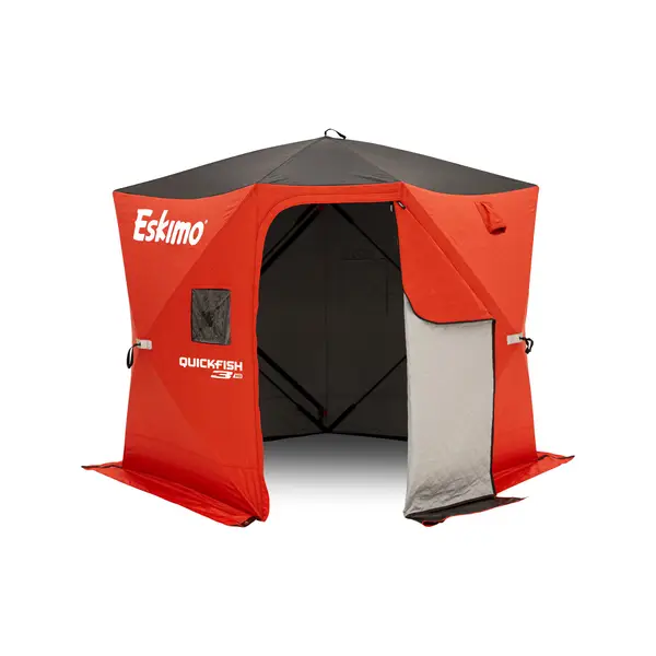 テント・タープ Eskimo Quickfish3 popup portable Red Eskimo QuickFish 3 Pop-Up Portable Hub-Style Ice Fishing Shelter