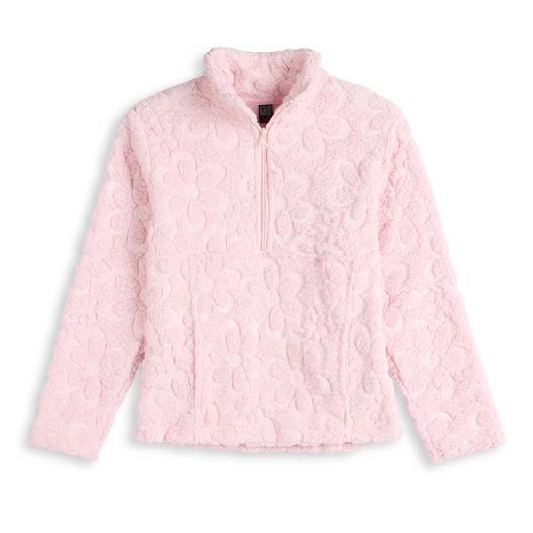 Photo of Girls Knit Sherpa Mock Neck 1/4 Zip Top