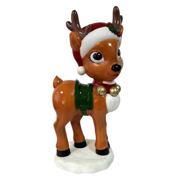 Photo of Blow Mold Christmas Reindeer with Santa Hat