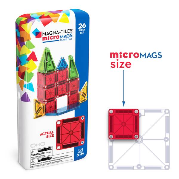 Photo of 26-Piece microMags Bold Colors Travel Magnetic Construction Set