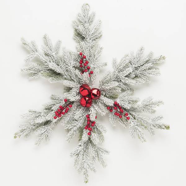Photo of Snowflake Wreath, Red and White, 20"