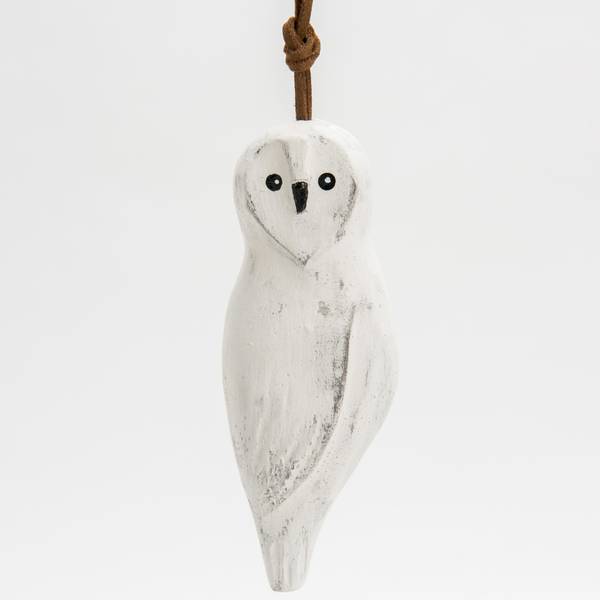 Photo of Owl Ornament, White, 4.75"