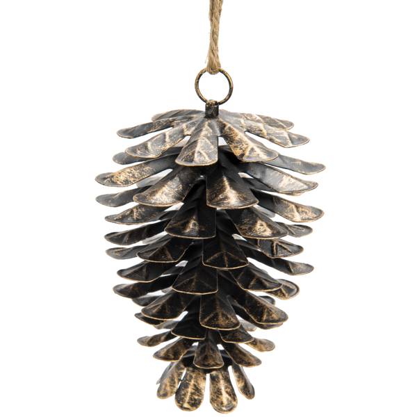 Photo of Pinecone Ornament, Black, Bronze, 4.5"