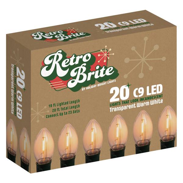 Holiday Bright Lights 20L C9 LED PC Retro-Fit Warm White Light Set