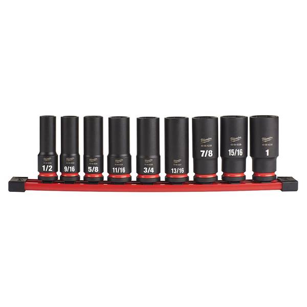 Photo of 9PC SHOCKWAVE Impact Duty 1/2" Drive SAE Deep 6 Point Socket Set