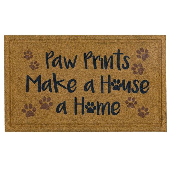 Photo of Paw Print Faux Coir Mat, 18"x30"