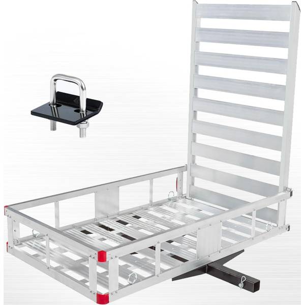 Photo of 50" x 29.5" Trailer Hitch Mount Aluminum Carrier with 47" Ramp & Hitch Tightener