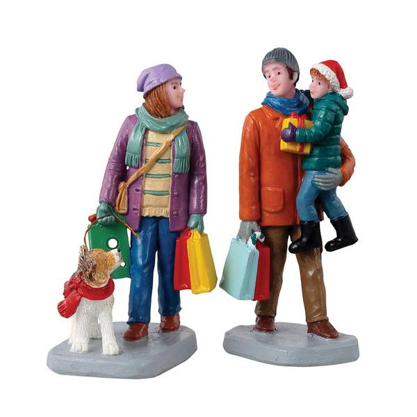 Lemax 2-Piece Holiday Shoppers Table Decor