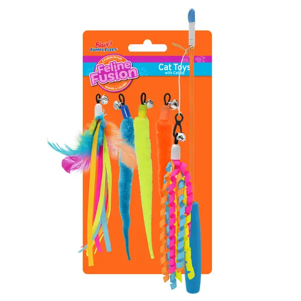 Blain's Farm & Fleet 5-Piece Feline Fusion Cat Teaser Toy - 59981