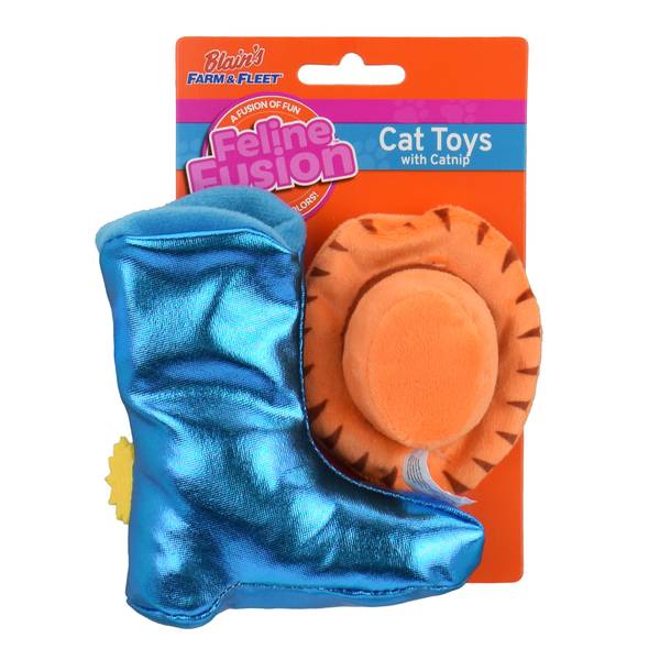 Photo of 2-Pack Feline Fusion Catnip Crinkle Boot N Hat Cat Toy