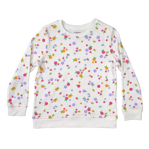Photo of Girl's Floral Print Fleece Crew Top