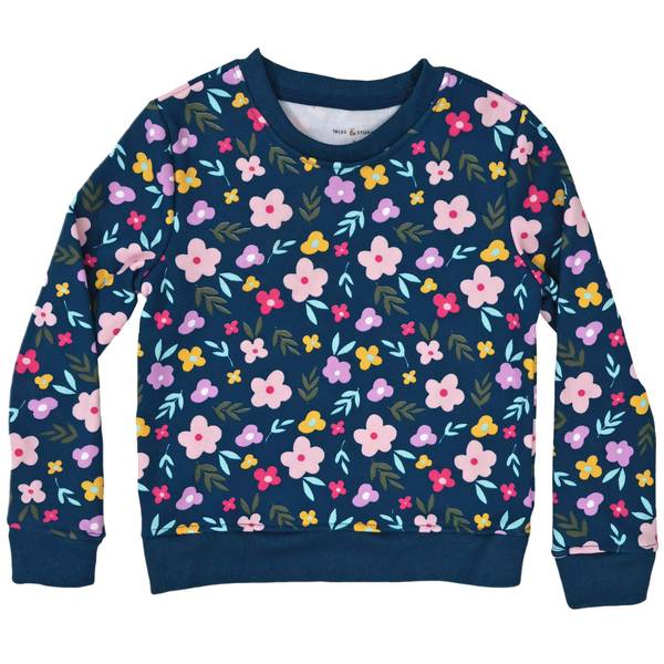 Photo of Girl's Floral Print Fleece Crew Top