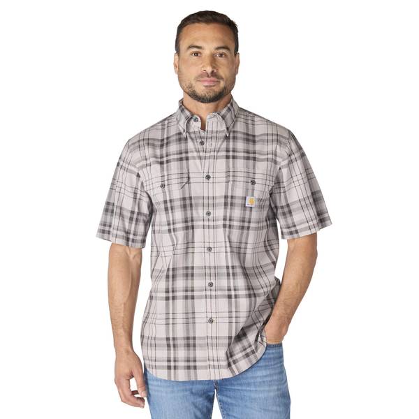 Photo of Men's Fort Loose Short Sleeve Plaid Shirt