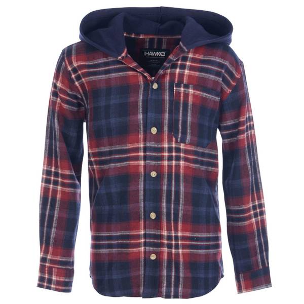 Photo of Boy's Hooded Flannel Shirt