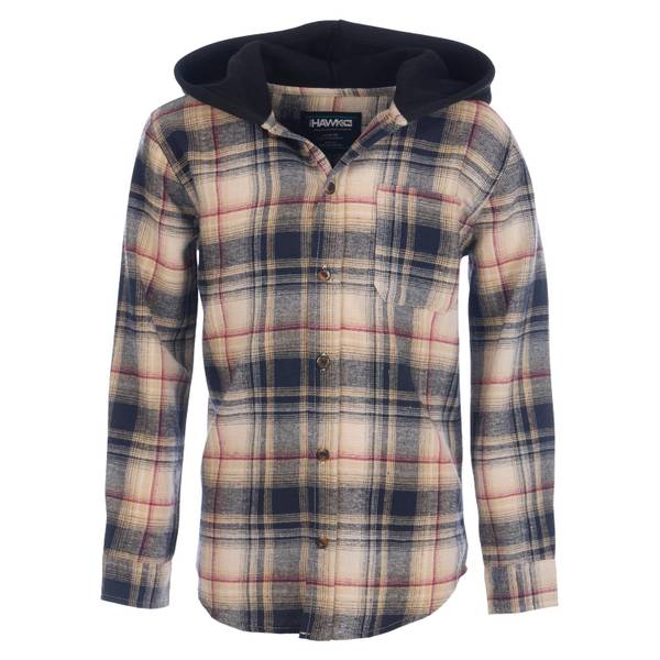 Photo of Boy's Hooded Flannel Shirt