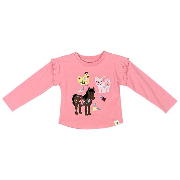 Photo of Toddler Girls' Pink Farm Animal Long Sleeve Tee