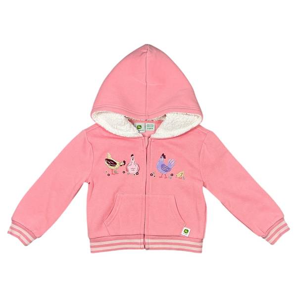 Photo of Toddler Girls' Chicken Embroidery Zip-Up Hoodie
